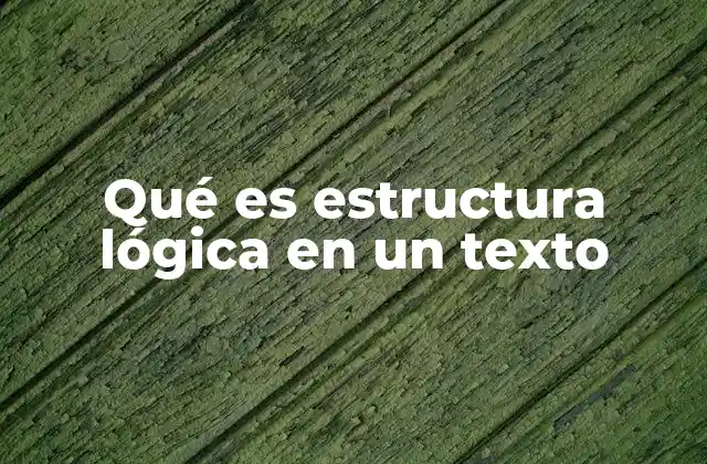 Qué es Estructura Lógica en un Texto
