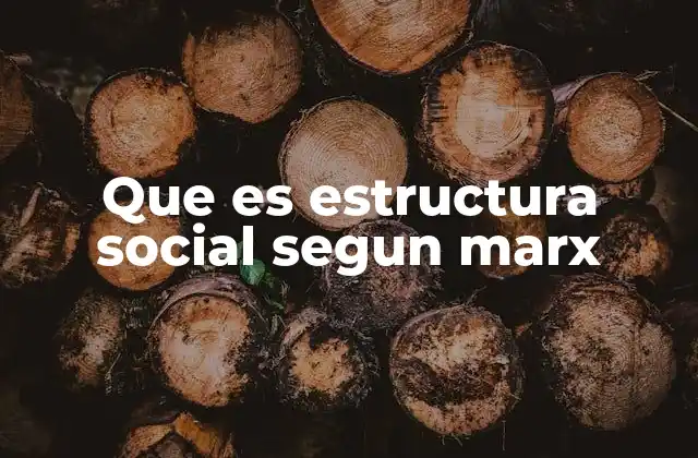 Que es Estructura Social Segun Marx