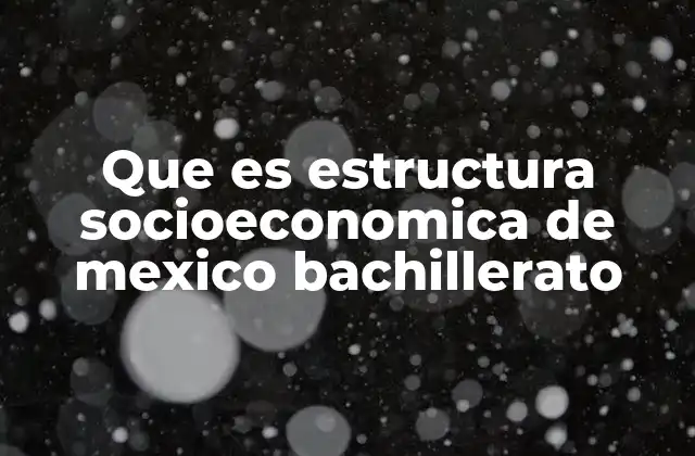 Que es Estructura Socioeconomica de Mexico Bachillerato