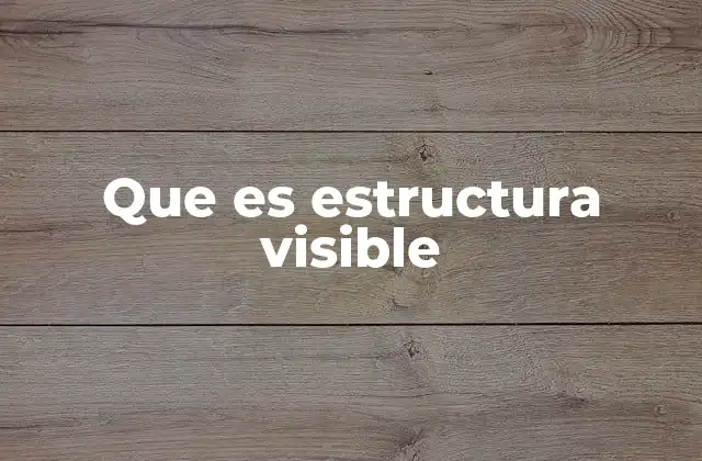 Que es Estructura Visible
