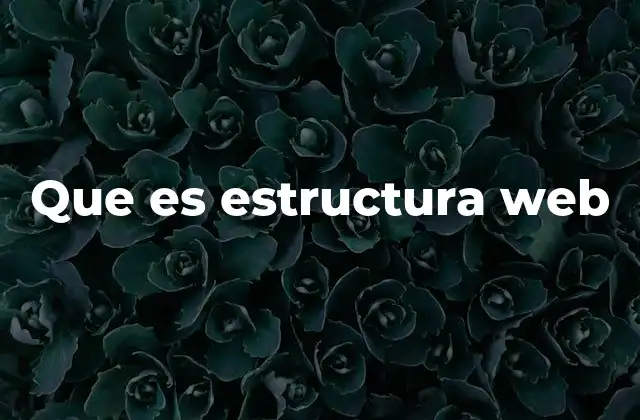 Que es Estructura Web