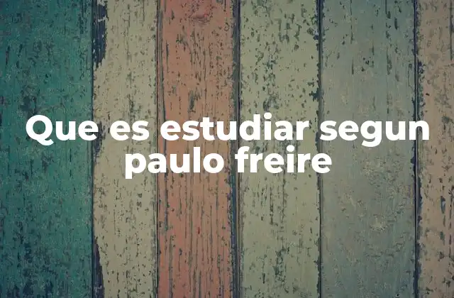Que es Estudiar Segun Paulo Freire