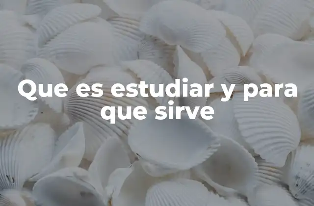 Que es Estudiar y para que Sirve