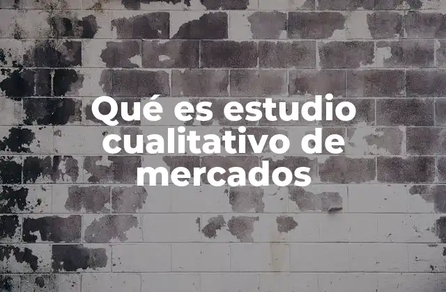 Qué es Estudio Cualitativo de Mercados