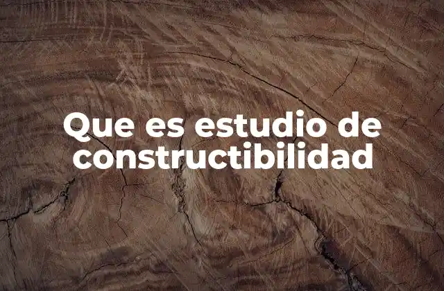 Que es Estudio de Constructibilidad 2 La importancia de la viabilidad técnica en proyectos de construcción