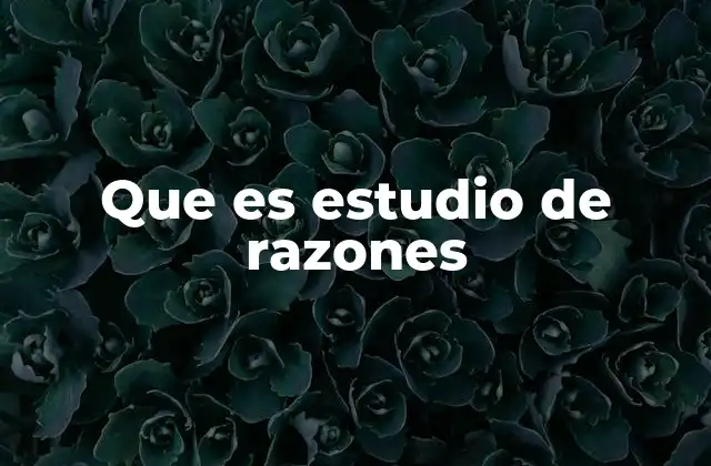 Que es Estudio de Razones