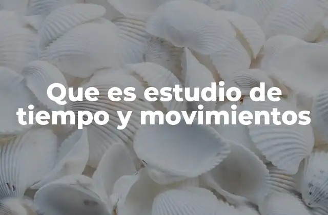 Que es Estudio de Tiempo y Movimientos