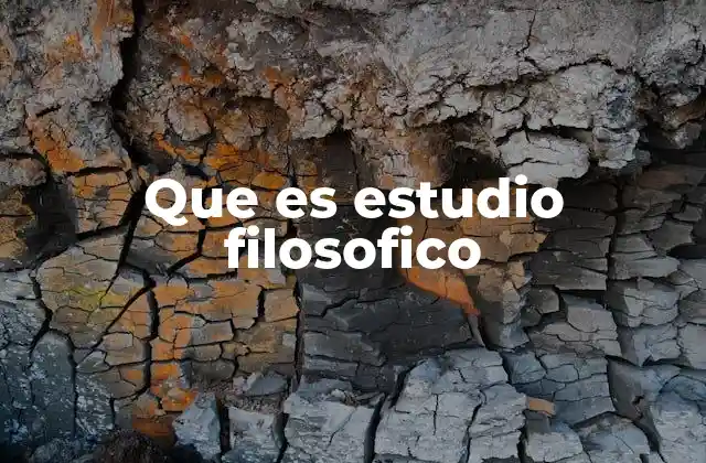 Que es Estudio Filosofico