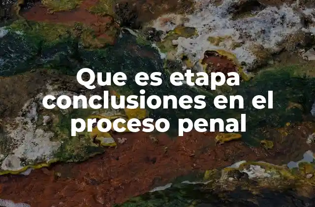 Que es Etapa Conclusiones en el Proceso Penal