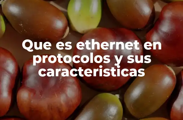 Que es Ethernet en Protocolos y Sus Caracteristicas