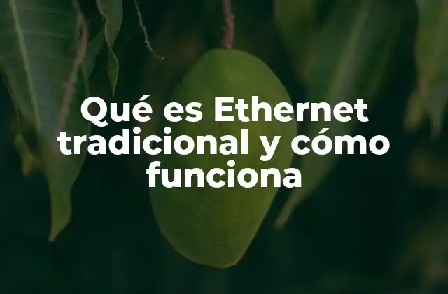 Qué es Ethernet Tradicional y Cómo Funciona