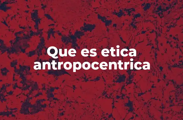 Que es Etica Antropocentrica 2 El ser humano en el centro del universo moral