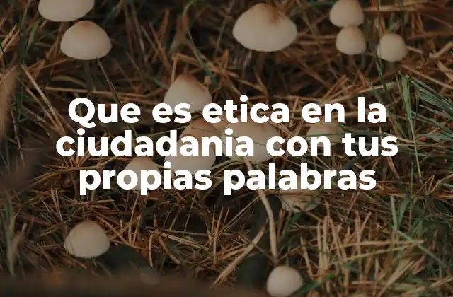 Que es Etica en la Ciudadania con Tus Propias Palabras