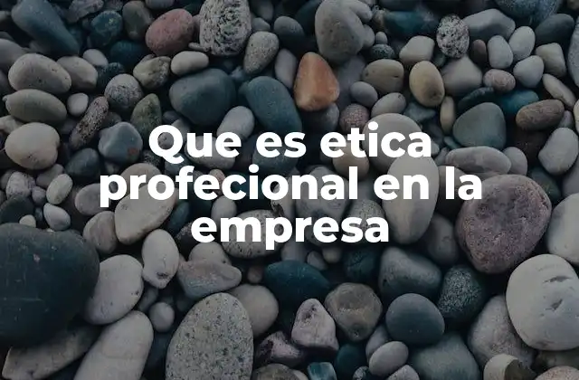Que es Etica Profecional en la Empresa