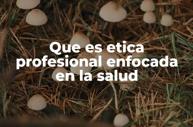 Que es Etica Profesional Enfocada en la Salud
