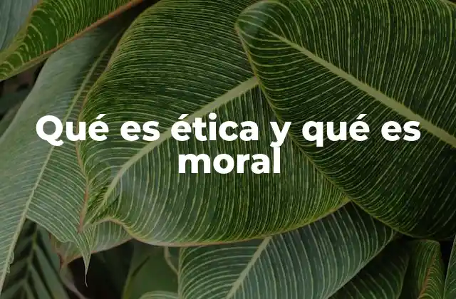 Qué es Ética y Qué es Moral