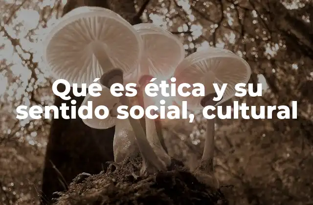 Qué es Ética y Su Sentido Social, Cultural