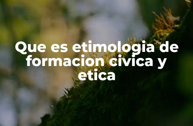 Que es Etimologia de Formacion Civica y Etica