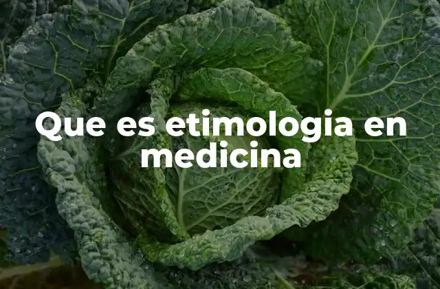 Que es Etimologia en Medicina