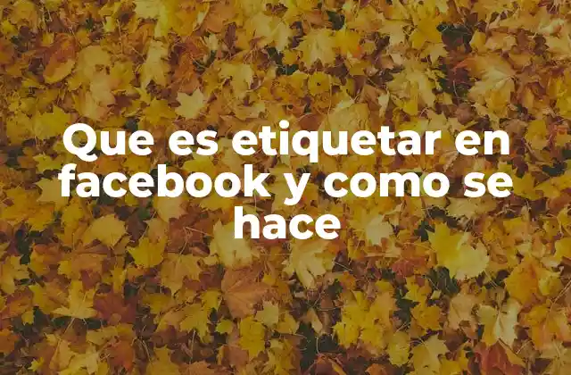 Que es Etiquetar en Facebook y como Se Hace