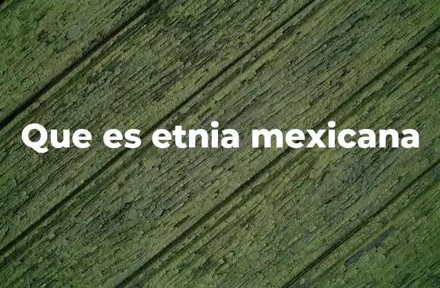 Que es Etnia Mexicana
