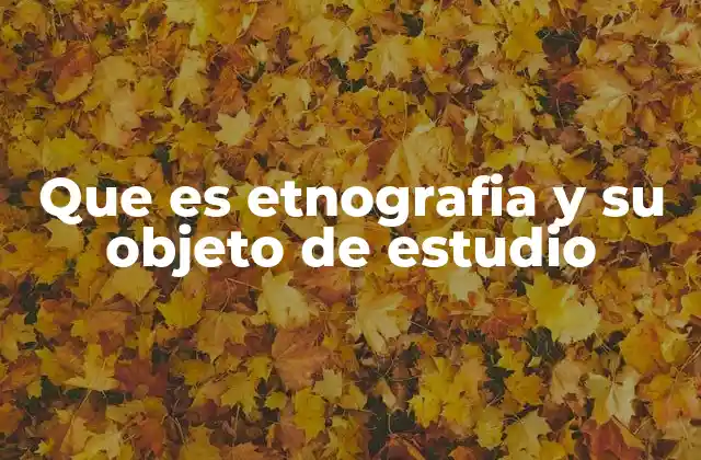 Que es Etnografia y Su Objeto de Estudio 2 La etnografía como herramienta de comprensión cultural