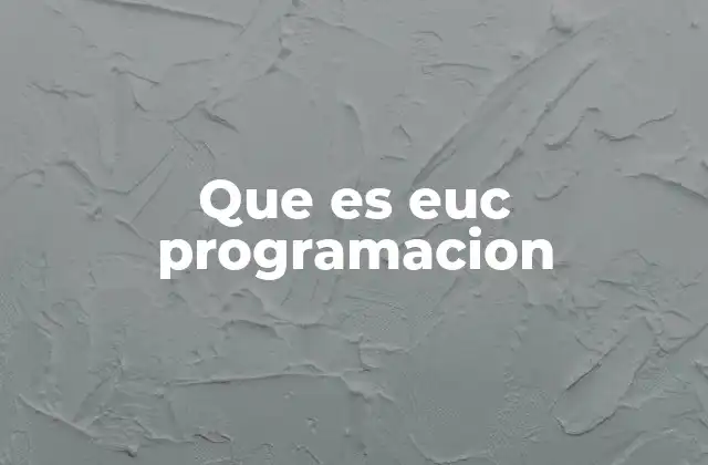 Que es Euc Programacion