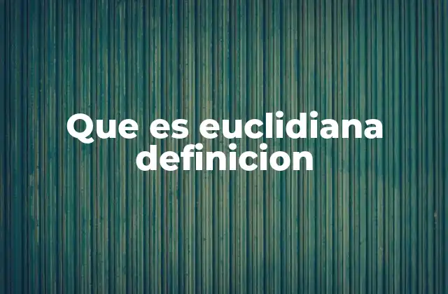 Que es Euclidiana Definicion