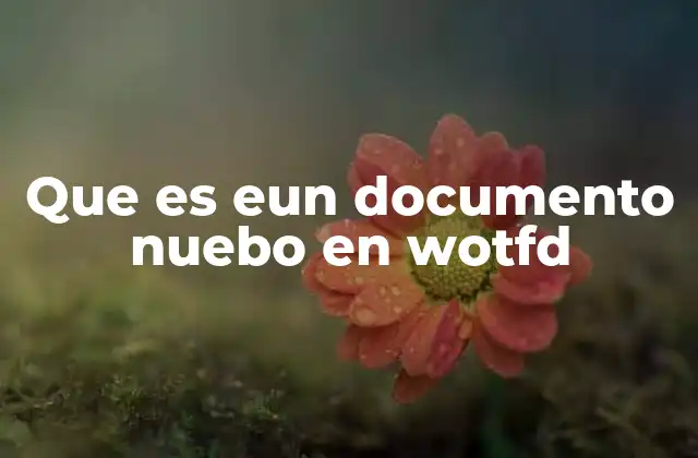 Que es Eun Documento Nuebo en Wotfd