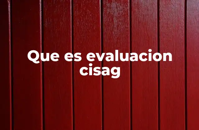 Que es Evaluacion Cisag