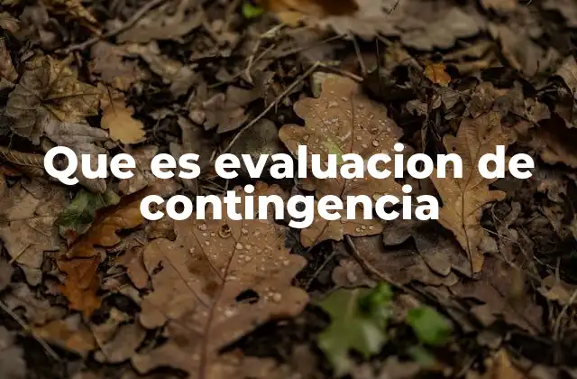 Que es Evaluacion de Contingencia
