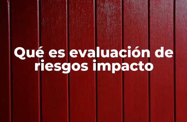 Qué es Evaluación de Riesgos Impacto