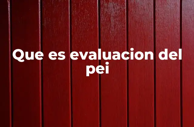 Que es Evaluacion Del Pei