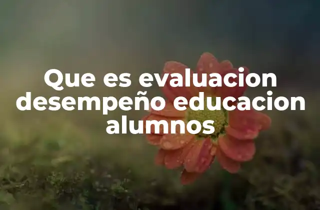 Que es Evaluacion Desempeño Educacion Alumnos