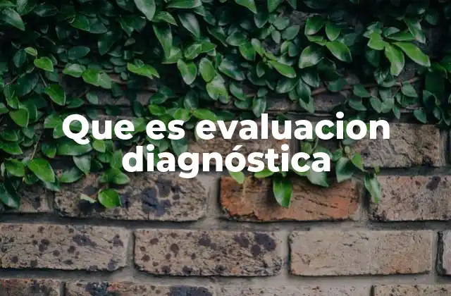 Que es Evaluacion Diagnóstica