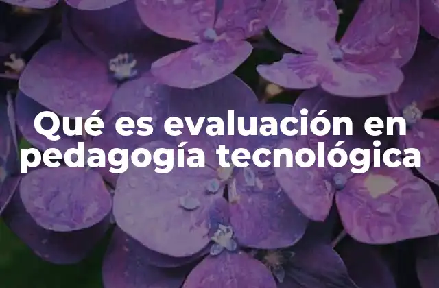 Qué es Evaluación en Pedagogía Tecnológica