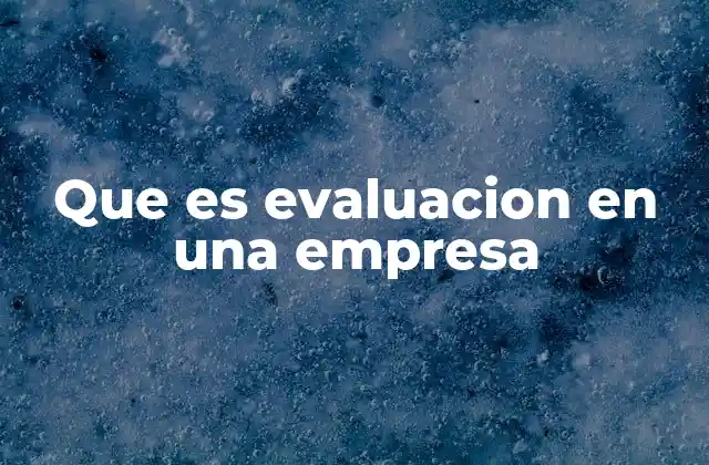 Que es Evaluacion en una Empresa