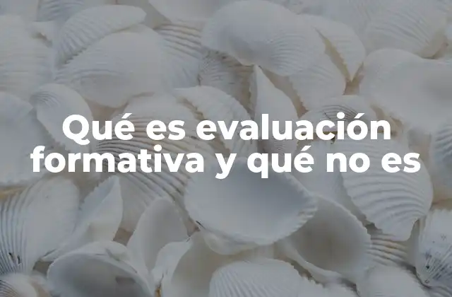 Qué es Evaluación Formativa y Qué No es