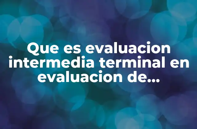 Que es Evaluacion Intermedia Terminal en Evaluacion de Programas