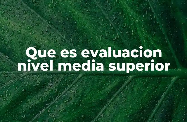 El rol de la evaluación en la educación media superior