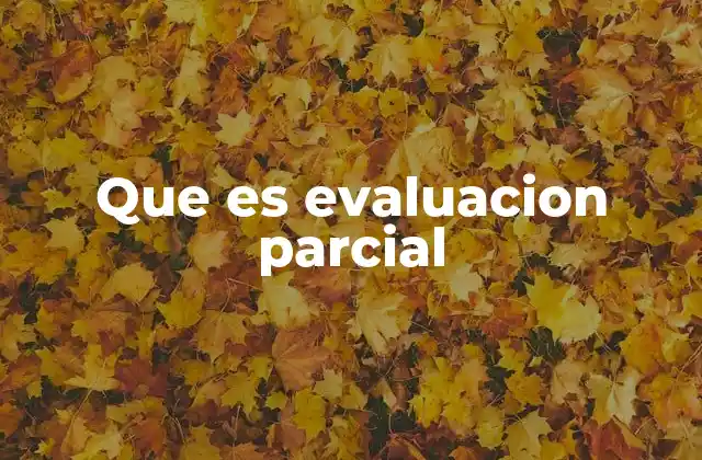 Que es Evaluacion Parcial