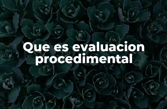 Que es Evaluacion Procedimental