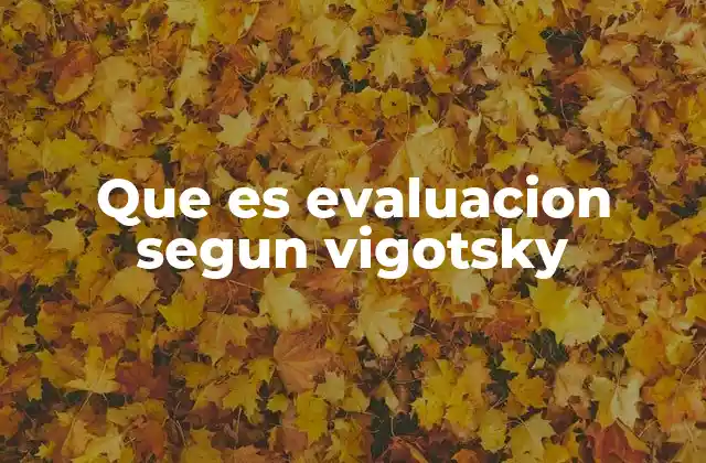Que es Evaluacion Segun Vigotsky