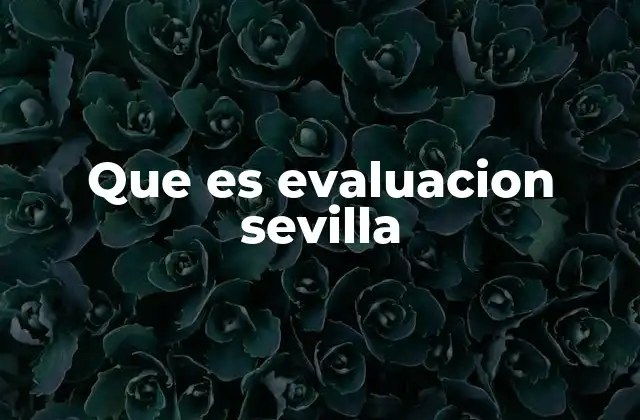 Que es Evaluacion Sevilla