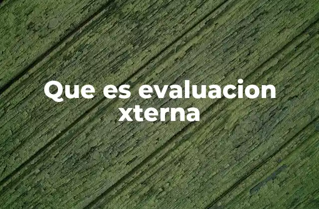 Que es Evaluacion Xterna
