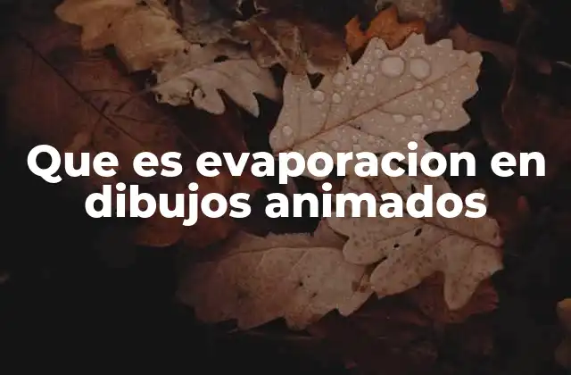 Que es Evaporacion en Dibujos Animados