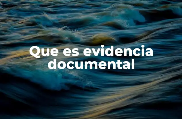 Que es Evidencia Documental
