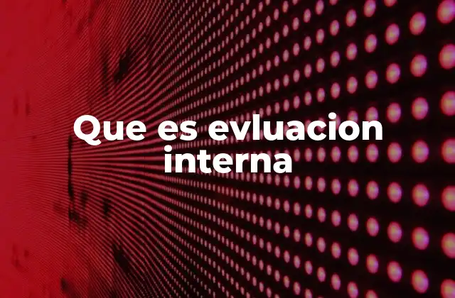 Que es Evluacion Interna