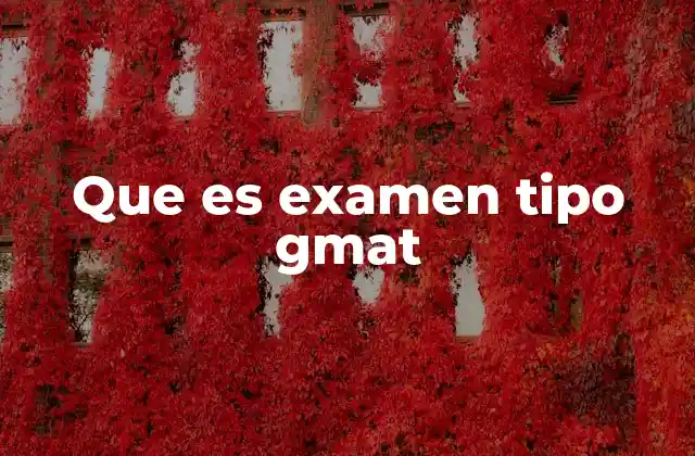 Que es Examen Tipo Gmat