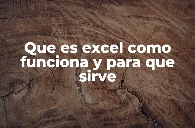 Que es Excel como Funciona y para que Sirve